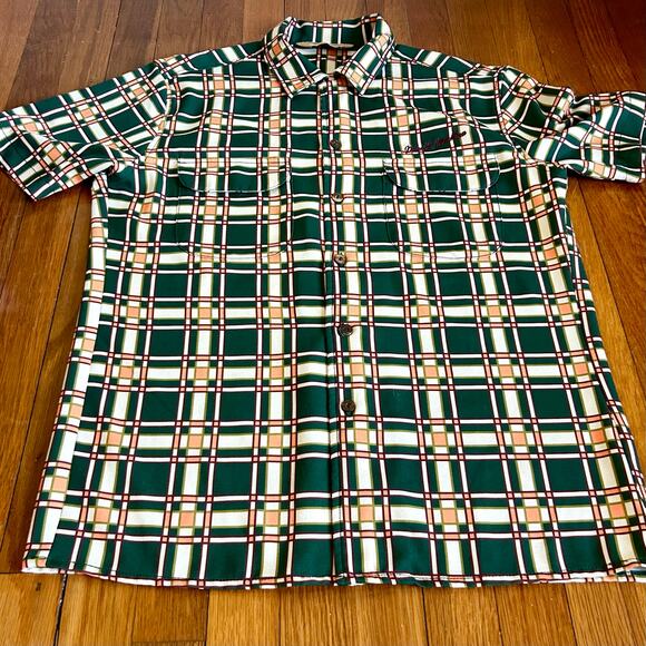 Deus Ex Machina Men’s Large Plaid Button Shirt Retro Short Sleeve - Picture 10 of 16